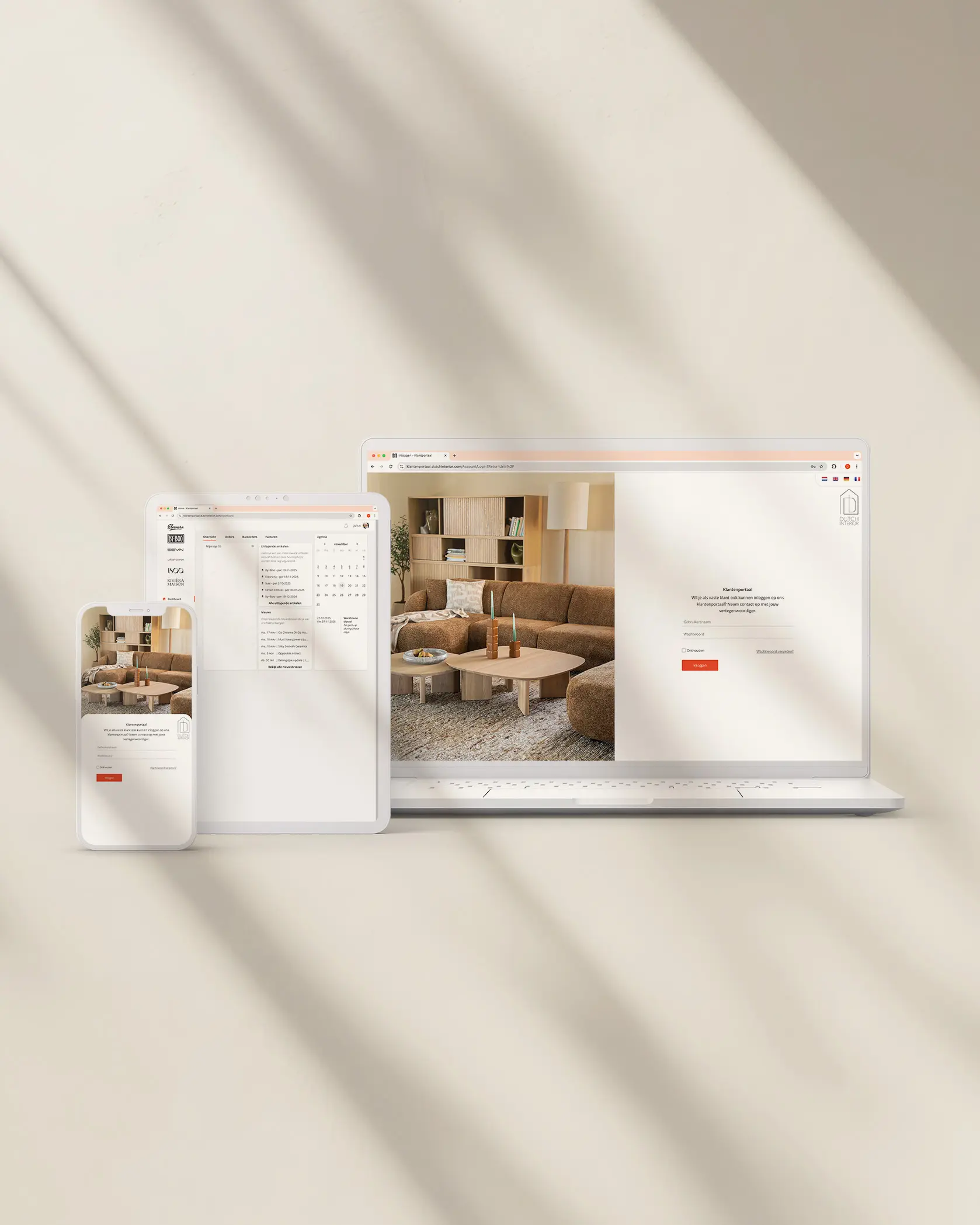 Dutch Interior Klantenportaal mockup 2